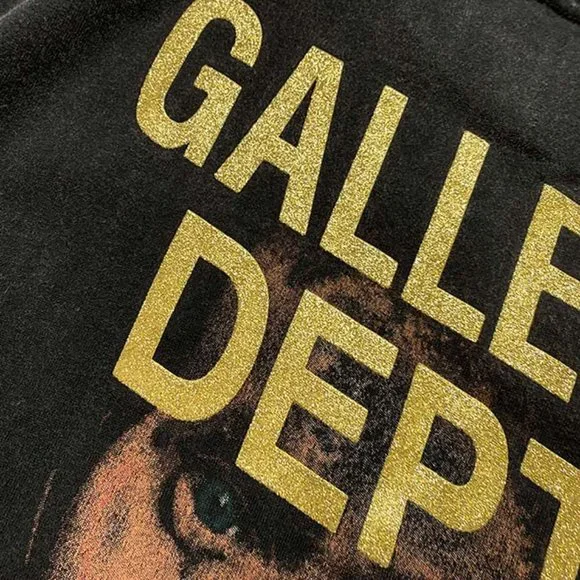 Gallery Dept. Geometric Figures and Portrait Print Short Sleeve Black